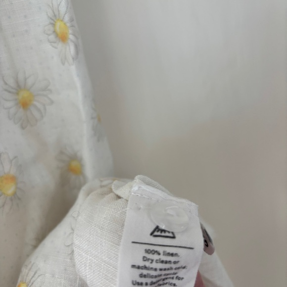 Sleeper Brigitte Midi Linen Dress in Daisy Floral Print Size Small Summer Button - Picture 13 of 17